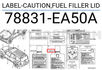 Nissan 78831EA50A LABEL-CAUTION,FUEL FILLER LID