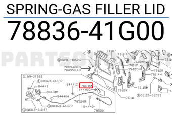 Nissan 7883641G00 SPRING-GAS FILLER LID