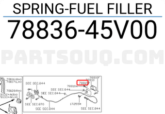 Nissan 7883645V00 SPRING-FUEL FILLER
