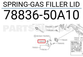 Nissan 7883650A10 SPRING-GAS FILLER LID