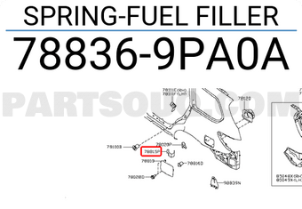 Nissan 788369PA0A SPRING-FUEL FILLER