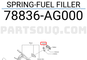 Nissan 78836AG000 SPRING-FUEL FILLER
