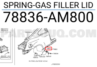 Nissan 78836AM800 SPRING-GAS FILLER LID