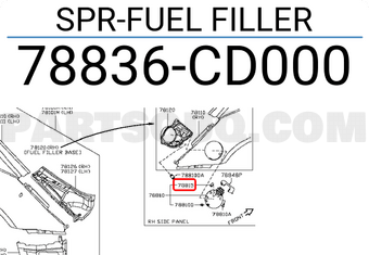 Nissan 78836CD000 SPR-FUEL FILLER