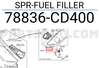 Nissan 78836CD400 SPR-FUEL FILLER
