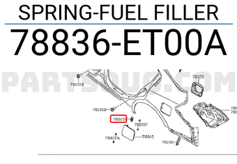 Nissan 78836ET00A SPRING-FUEL FILLER