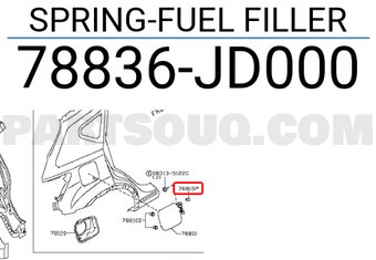 Nissan 78836JD000 SPRING-FUEL FILLER