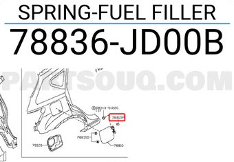 Nissan 78836JD00B SPRING-FUEL FILLER