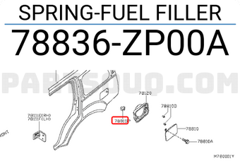 Nissan 78836ZP00A SPRING-FUEL FILLER