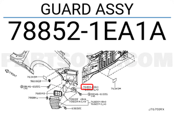 Nissan 788521EA1A GUARD ASSY