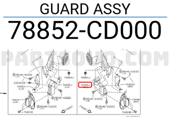 Nissan 78852CD000 GUARD ASSY