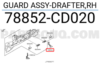 Nissan 78852CD020 GUARD ASSY-DRAFTER,RH