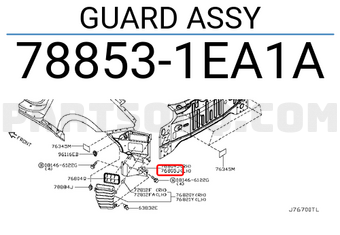 Nissan 788531EA1A GUARD ASSY