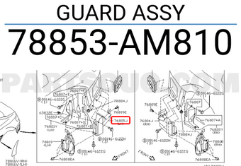 Nissan 78853AM810 GUARD ASSY