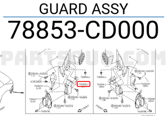 Nissan 78853CD000 GUARD ASSY
