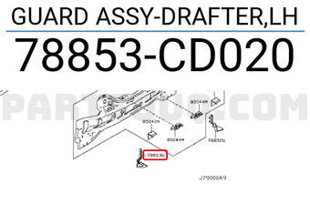 Nissan 78853CD020 GUARD ASSY-DRAFTER,LH