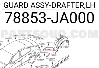 Nissan 78853JA000 GUARD ASSY-DRAFTER,LH
