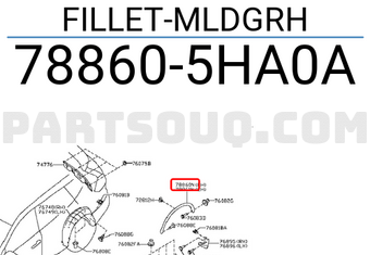 Nissan 788605HA0A FILLET-MLDGRH