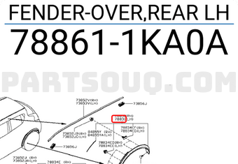 Nissan 788611KA0A FENDER-OVER,REAR LH