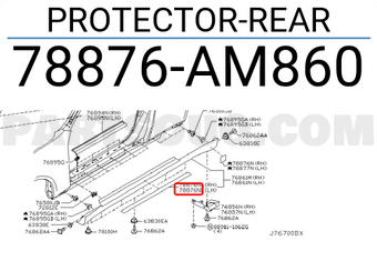 Nissan 78876AM860 PROTECTOR-REAR