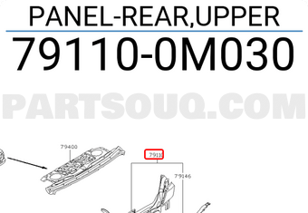 Nissan 791100M030 PANEL-REAR,UPPER