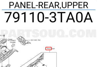 Nissan 791103TA0A PANEL-REAR,UPPER