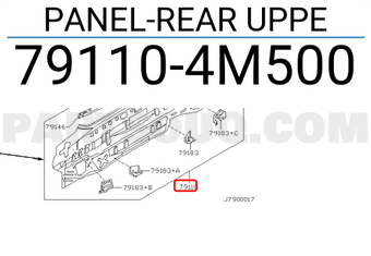 Nissan 791104M500 PANEL-REAR UPPE