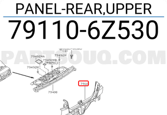 Nissan 791106Z530 PANEL-REAR,UPPER