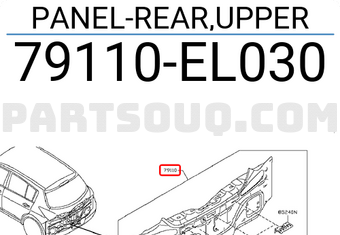 Nissan 79110EL030 PANEL-REAR,UPPER