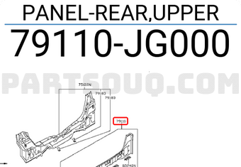 Nissan 79110JG000 PANEL-REAR,UPPER