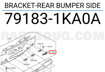 Nissan 791831KA0A BRACKET-REAR BUMPER SIDE