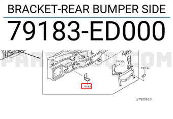 Nissan 79183ED000 BRACKET-REAR BUMPER SIDE