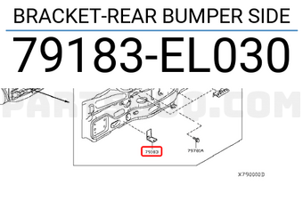 Nissan 79183EL030 BRACKET-REAR BUMPER SIDE