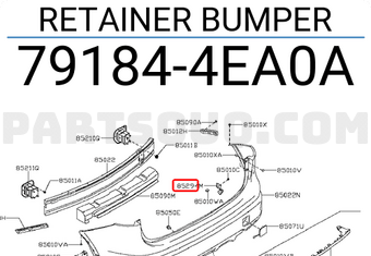 Nissan 791844EA0A RETAINER BUMPER