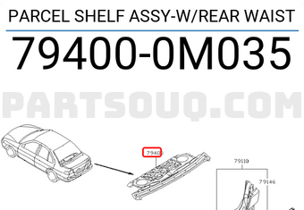 Nissan 794000M035 PARCEL SHELF ASSY-W/REAR WAIST