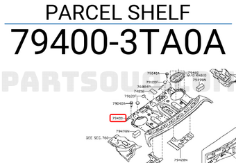 Nissan 794003TA0A PARCEL SHELF