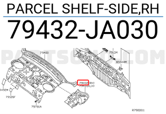 Nissan 79432JA030 PARCEL SHELF-SIDE,RH
