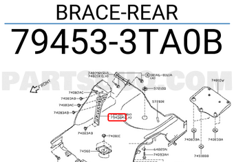 Nissan 794533TA0B BRACE-REAR