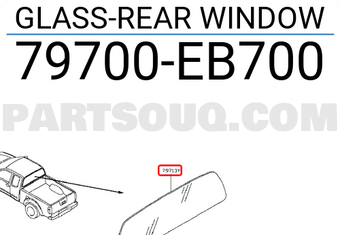 Nissan 79700EB700 GLASS-REAR WINDOW