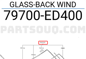 Nissan 79700ED400 GLASS-BACK WIND