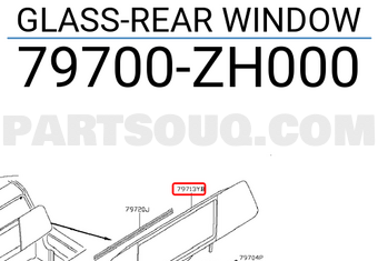 Nissan 79700ZH000 GLASS-REAR WINDOW
