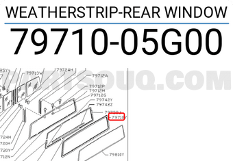 Nissan 7971005G00 WEATHERSTRIP-REAR WINDOW