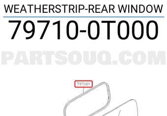 Nissan 797100T000 WEATHERSTRIP-REAR WINDOW