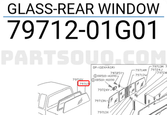 Nissan 7971201G01 GLASS-REAR WINDOW