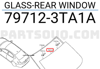 Nissan 797123TA1A GLASS-REAR WINDOW