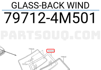 Nissan 797124M501 GLASS-BACK WIND