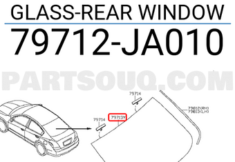Nissan 79712JA010 GLASS-REAR WINDOW
