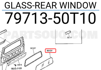 Nissan 7971350T10 GLASS-REAR WINDOW