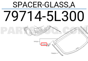 Nissan 797145L300 SPACER-GLASS,A