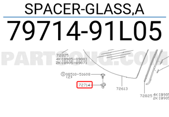 Nissan 7971491L05 SPACER-GLASS,A
